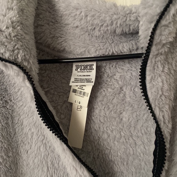 Gray Victoria Secret Teddy zip up - Picture 2 of 3